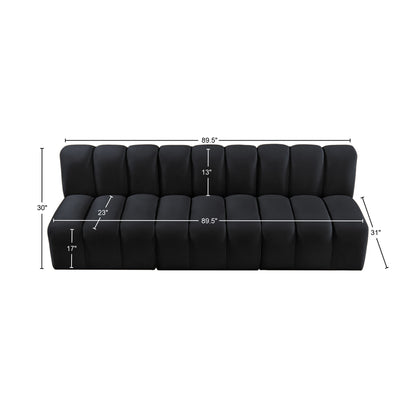 Zara Black Velvet Modular Sofa S3F