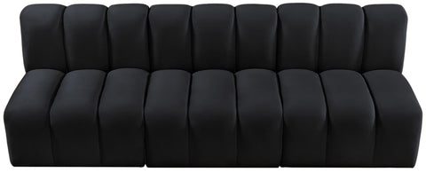 Briar Black 89.5 Velvet Upholstered Modular Sectional, 3-Piece