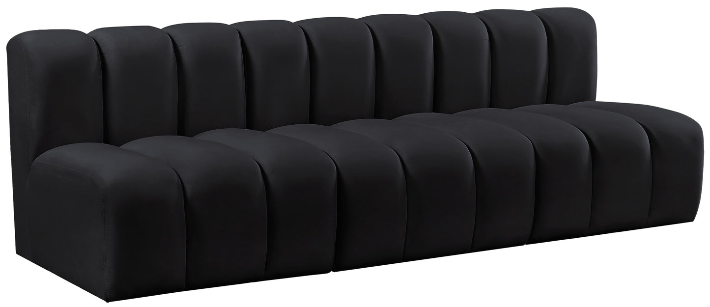 zara black velvet modular sofa s3f