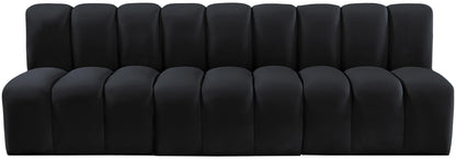 Zara Black Velvet Modular Sofa S3F