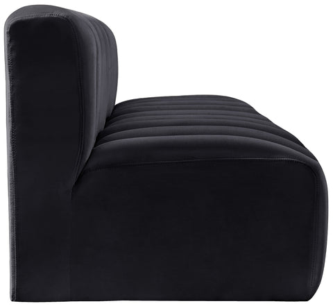 Briar Black 89.5 Velvet Upholstered Modular Sectional, 3-Piece