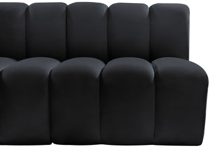 Zara Black Velvet Modular Sofa S3F