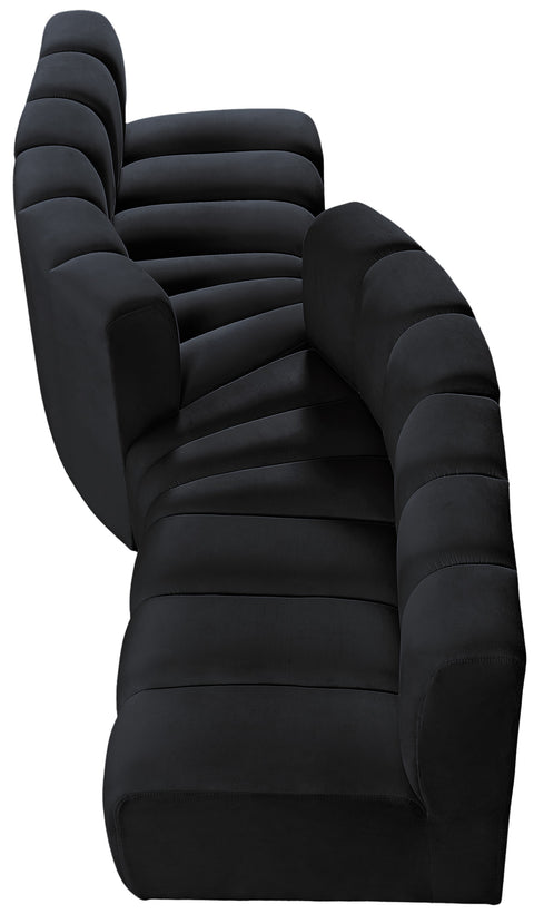 Briar Black 108 Velvet Upholstered Modular Sectional, 4-Piece