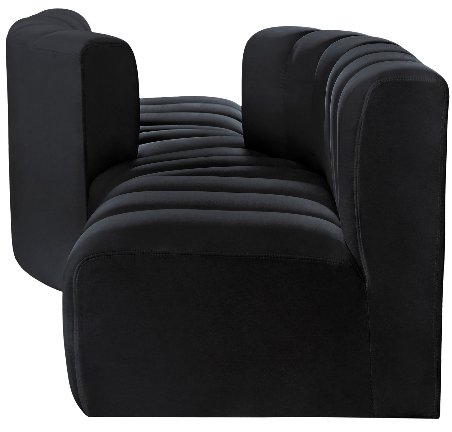 zara black velvet modular sofa s4a