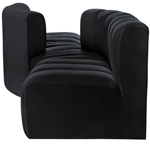 Briar Black 108 Velvet Upholstered Modular Sectional, 4-Piece