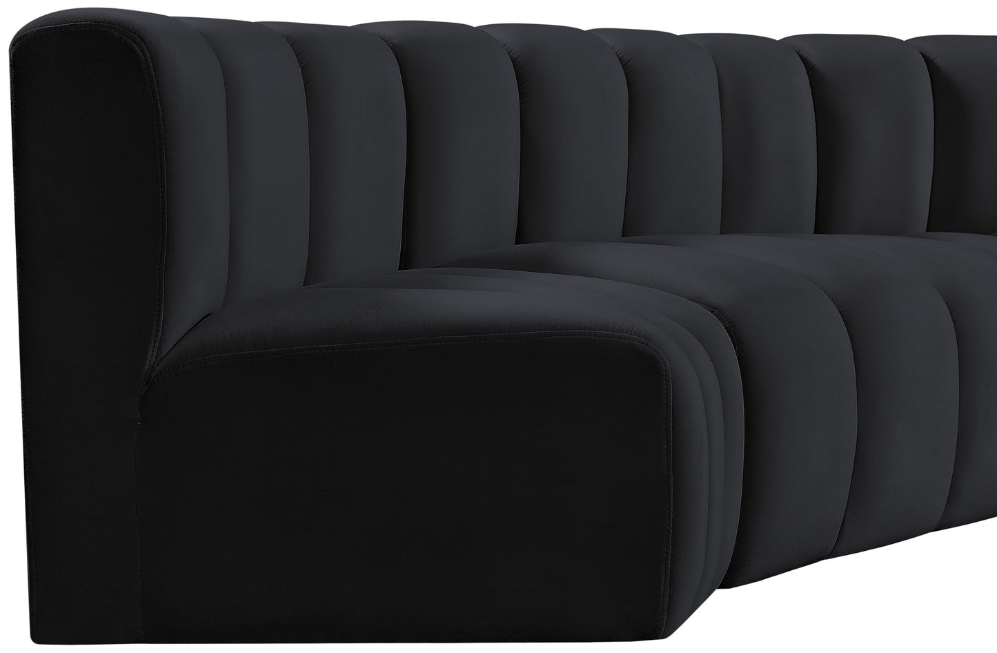 zara black velvet modular sofa s4a