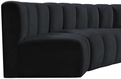 Zara Black Velvet Modular Sofa S4A