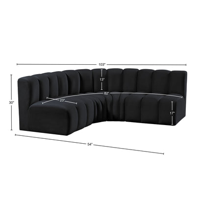 Zara Black Velvet Modular Sofa S4B