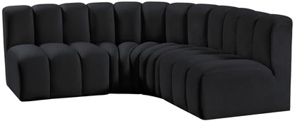 Zara Black Velvet Modular Sofa S4B