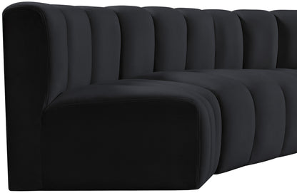 Zara Black Velvet Modular Sofa S4B