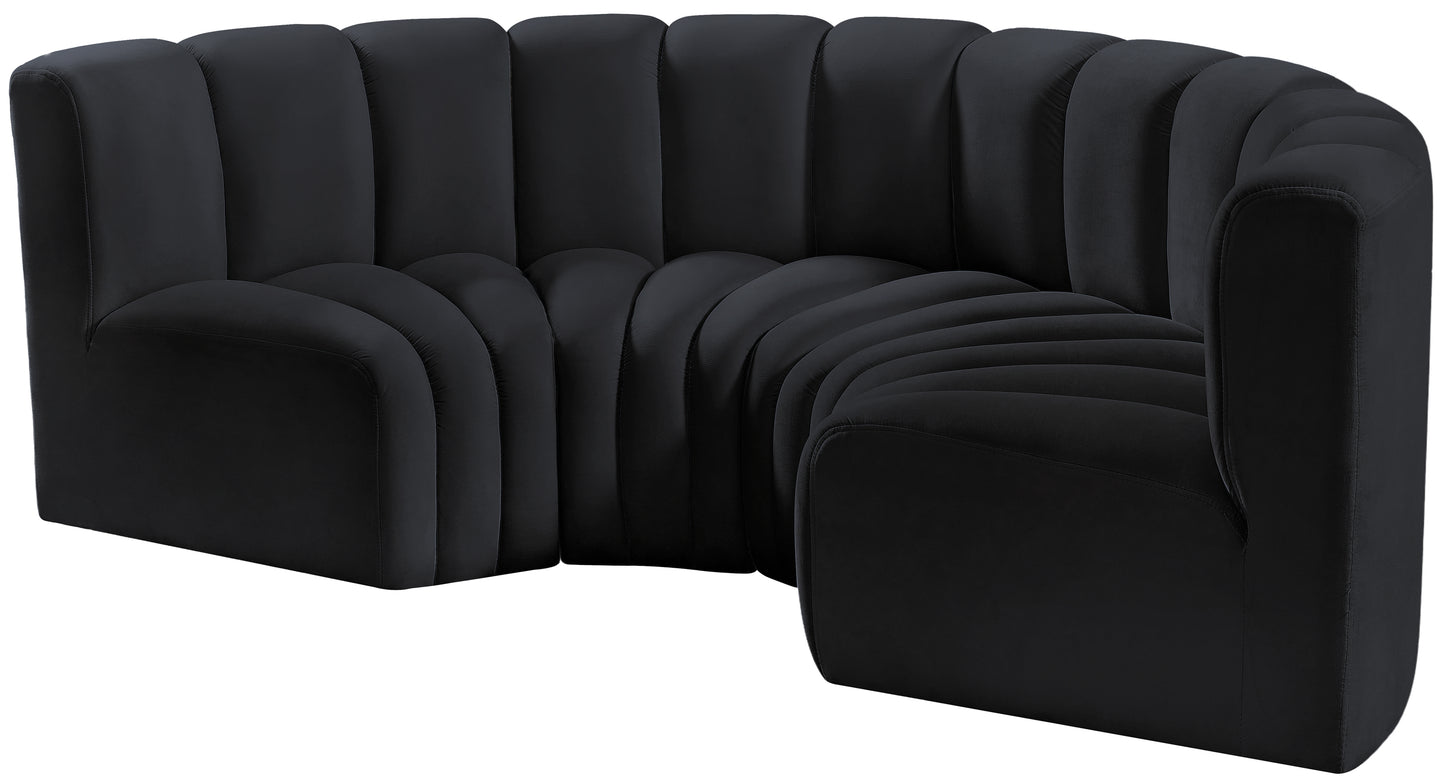 zara black velvet modular sofa s4c