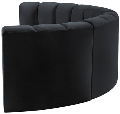 Zara Black Velvet Modular Sofa S4C