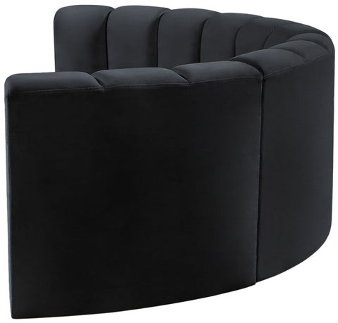Briar Black 88 Velvet Upholstered Modular Sectional, 4-Piece