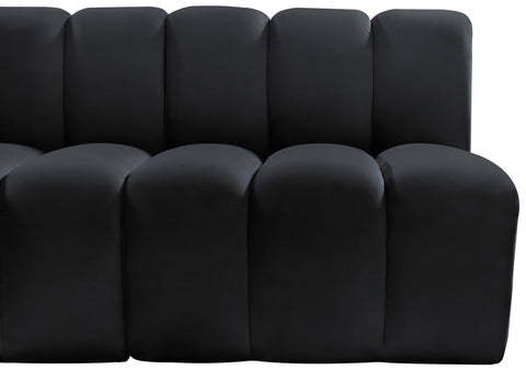 Briar Black 88 Velvet Upholstered Modular Sectional, 4-Piece