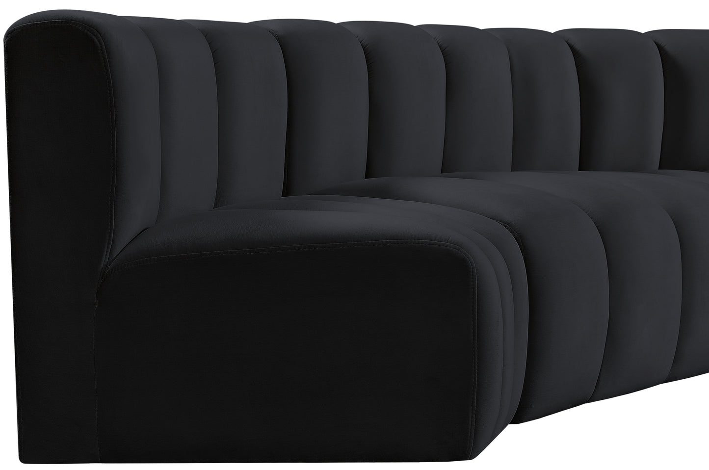 zara black velvet modular sofa s4c