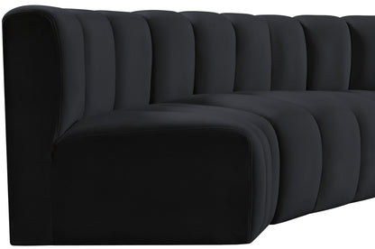 Zara Black Velvet Modular Sofa S4C