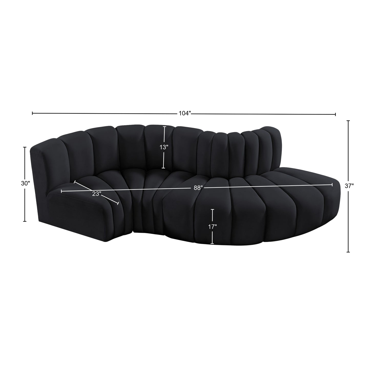 zara black velvet modular sofa s4d