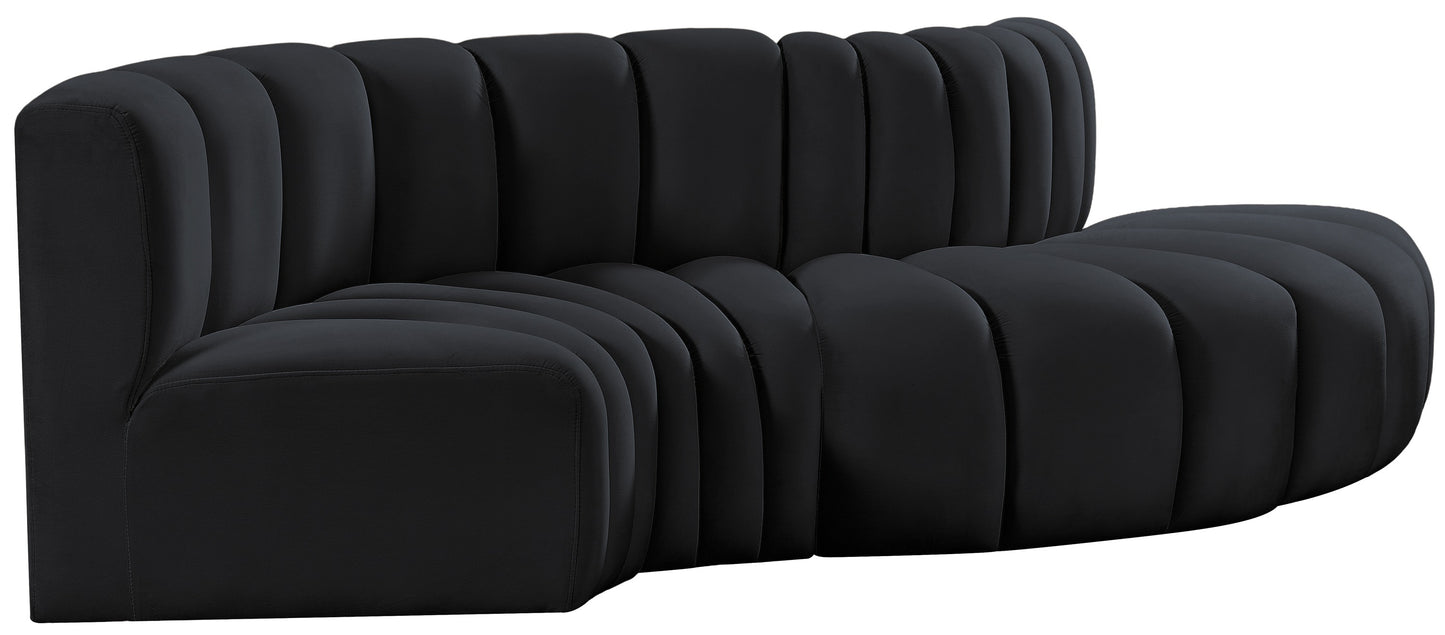 zara black velvet modular sofa s4d