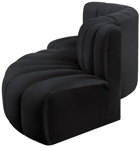 Briar Black 104 Velvet Upholstered Modular Sectional, 4-Piece