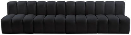 Zara Black Velvet Modular Sofa S4E