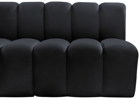 Briar Black 119 Velvet Upholstered Modular Sectional, 4-Piece