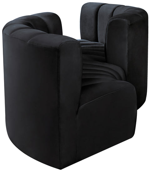Briar Black 102 Velvet Upholstered Modular Sectional, 4-Piece