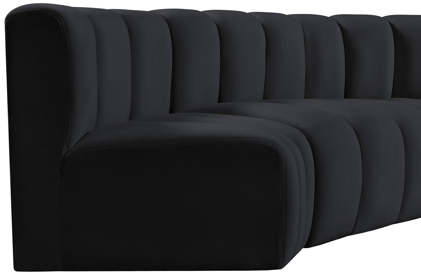 zara black velvet modular sofa s4f