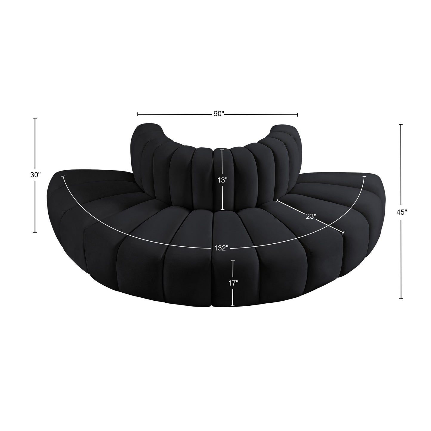 zara black velvet modular sofa s4g