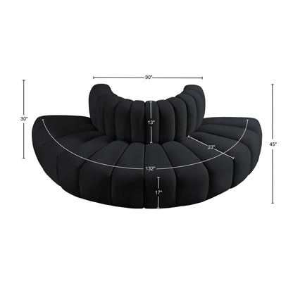 Zara Black Velvet Modular Sofa S4G