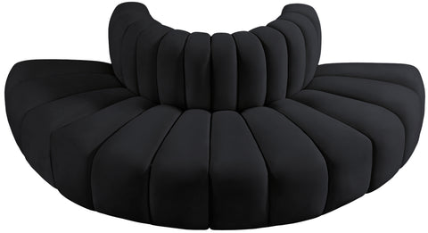 Briar Black 90 Velvet Upholstered Modular Sectional, 4-Piece
