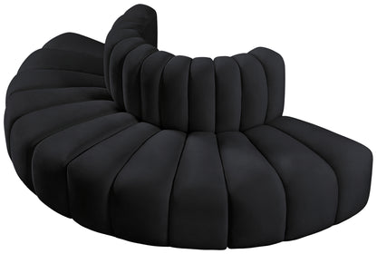 Zara Black Velvet Modular Sofa S4G