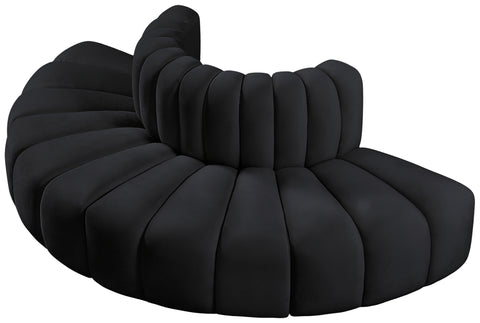 Briar Black 90 Velvet Upholstered Modular Sectional, 4-Piece