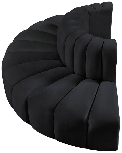 Briar Black 90 Velvet Upholstered Modular Sectional, 4-Piece