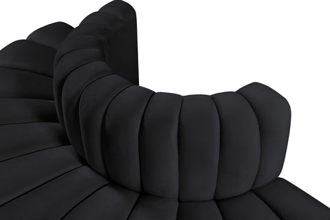 Briar Black 90 Velvet Upholstered Modular Sectional, 4-Piece