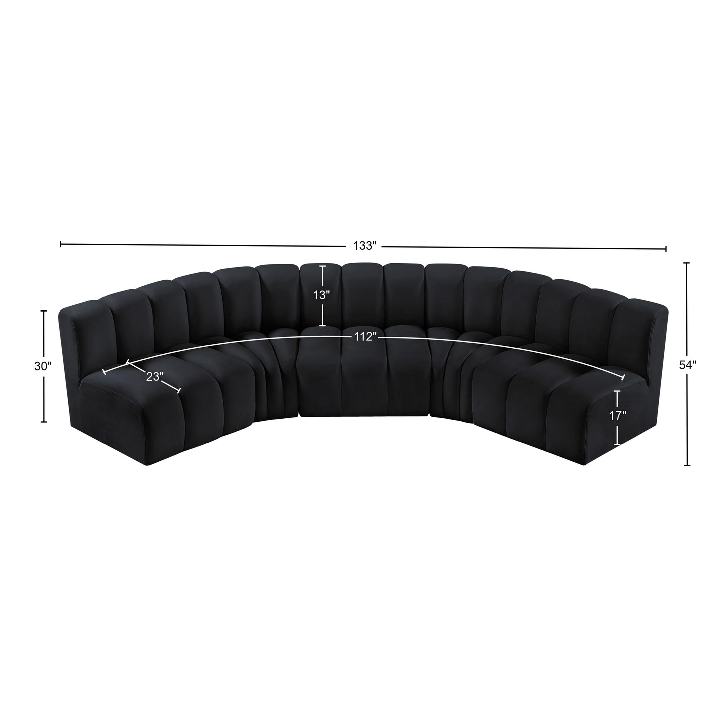 zara black velvet modular sofa s5a