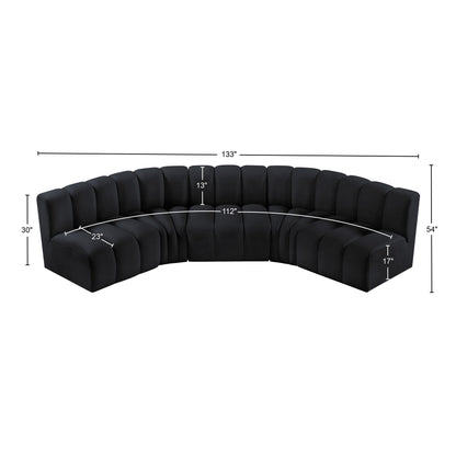 Zara Black Velvet Modular Sofa S5A