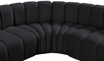 Zara Black Velvet Modular Sofa S5A