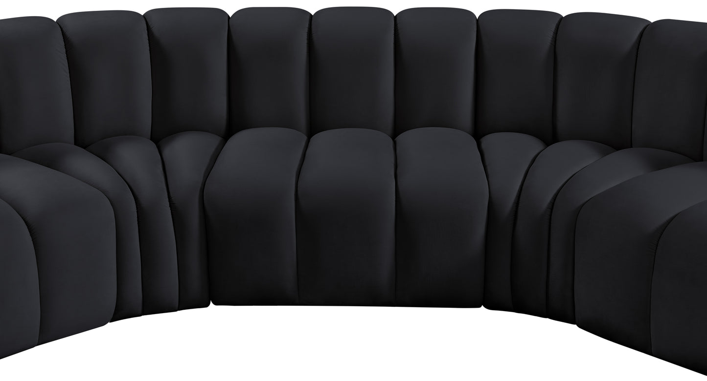 zara black velvet modular sofa s5a