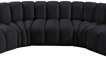 Zara Black Velvet Modular Sofa S5A