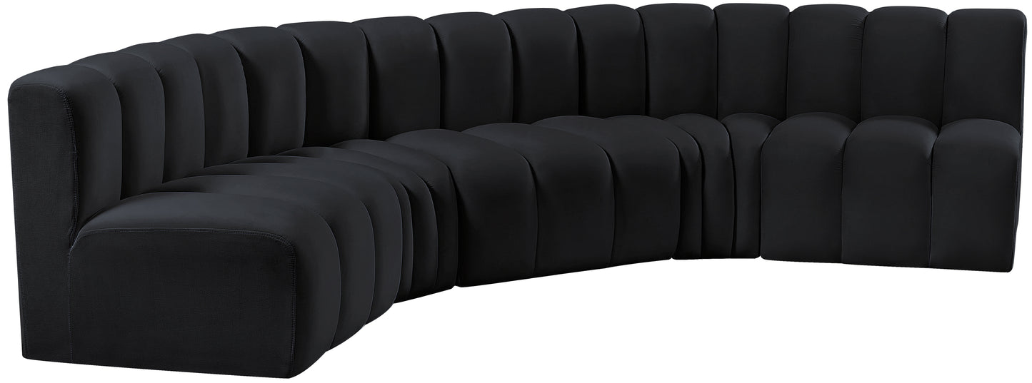 zara black velvet modular sofa s5a