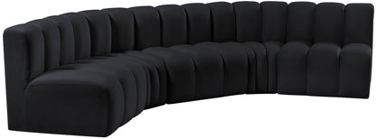 Zara Black Velvet Modular Sofa S5A