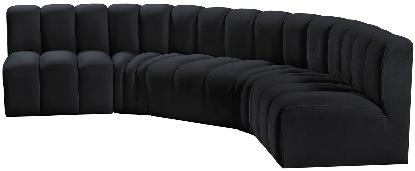 zara black velvet modular sofa s5a