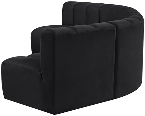 Briar Black 133 Velvet Upholstered Modular Sectional, 5-Piece