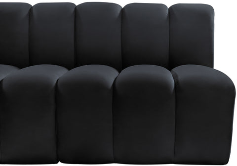Briar Black 133 Velvet Upholstered Modular Sectional, 5-Piece