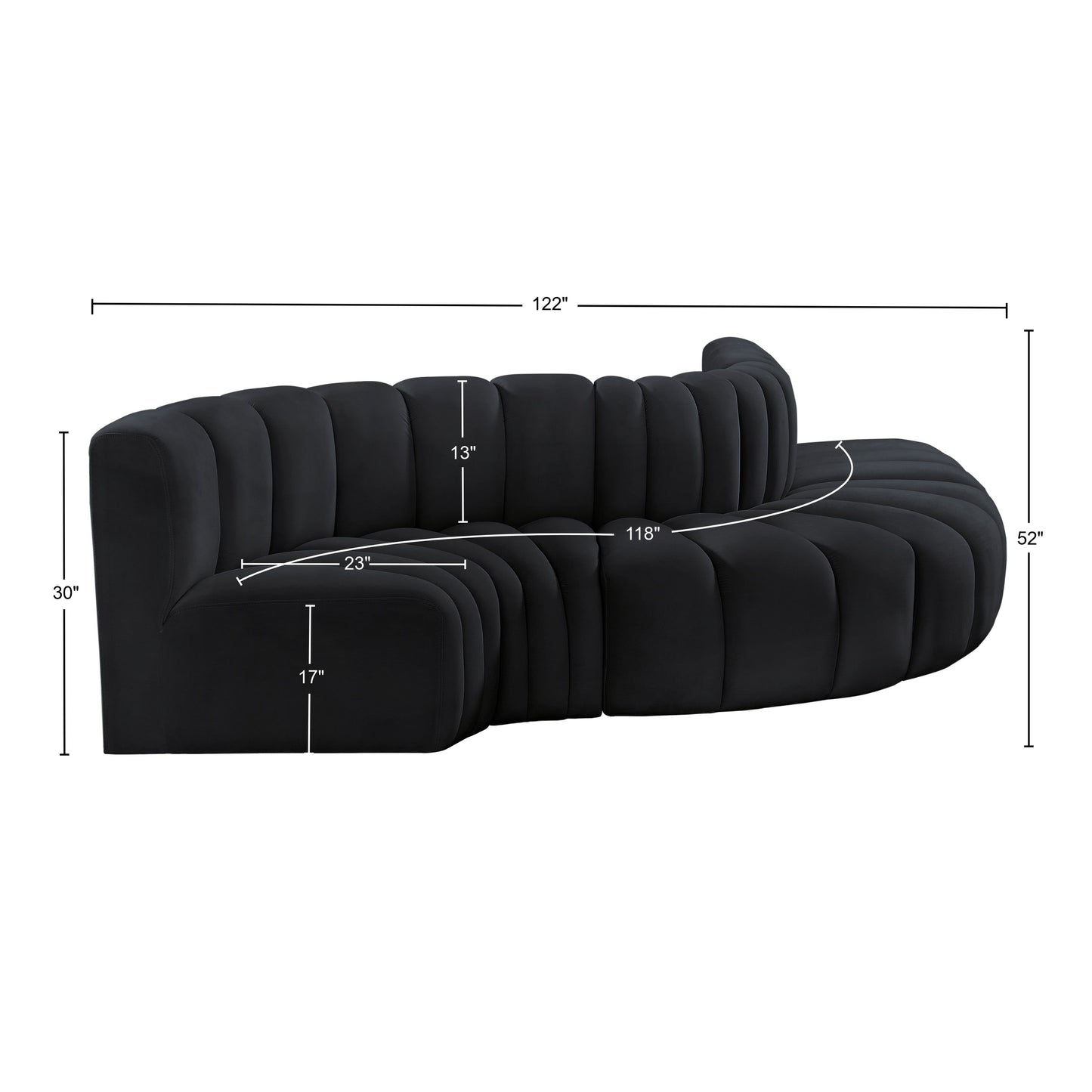 zara black velvet modular sofa s5b