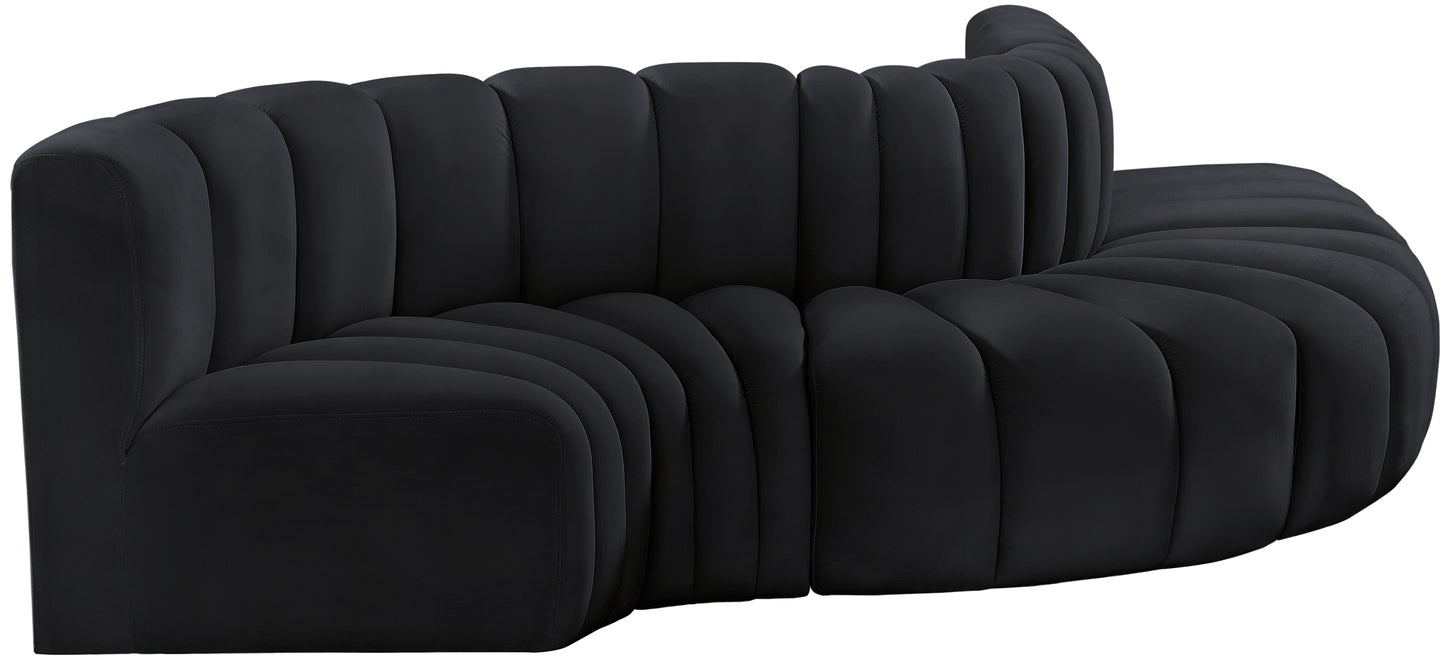 zara black velvet modular sofa s5b