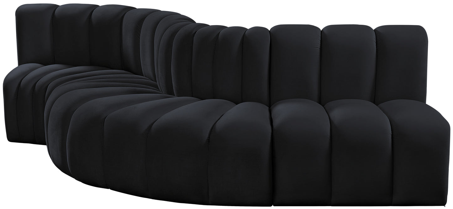 zara black velvet modular sofa s5b