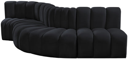 Zara Black Velvet Modular Sofa S5B