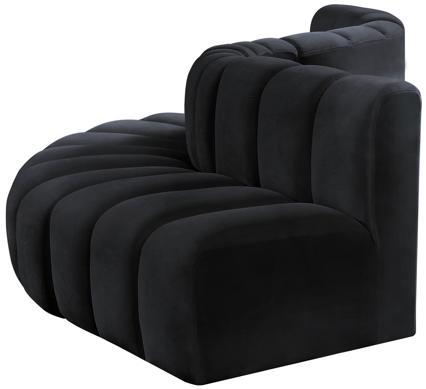 zara black velvet modular sofa s5b