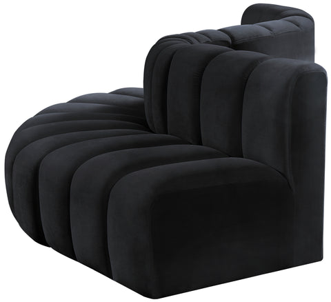 Briar Black 122 Velvet Upholstered Modular Sectional, 5-Piece